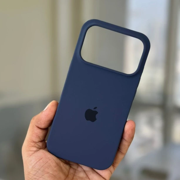Dark Blue Silicon Case For iPhone 17 Pro Max