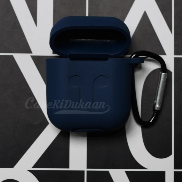 Soft Silicon Protective Carrying Case / Cover For Apple Airpods 3 Headsets -Dark Blue
