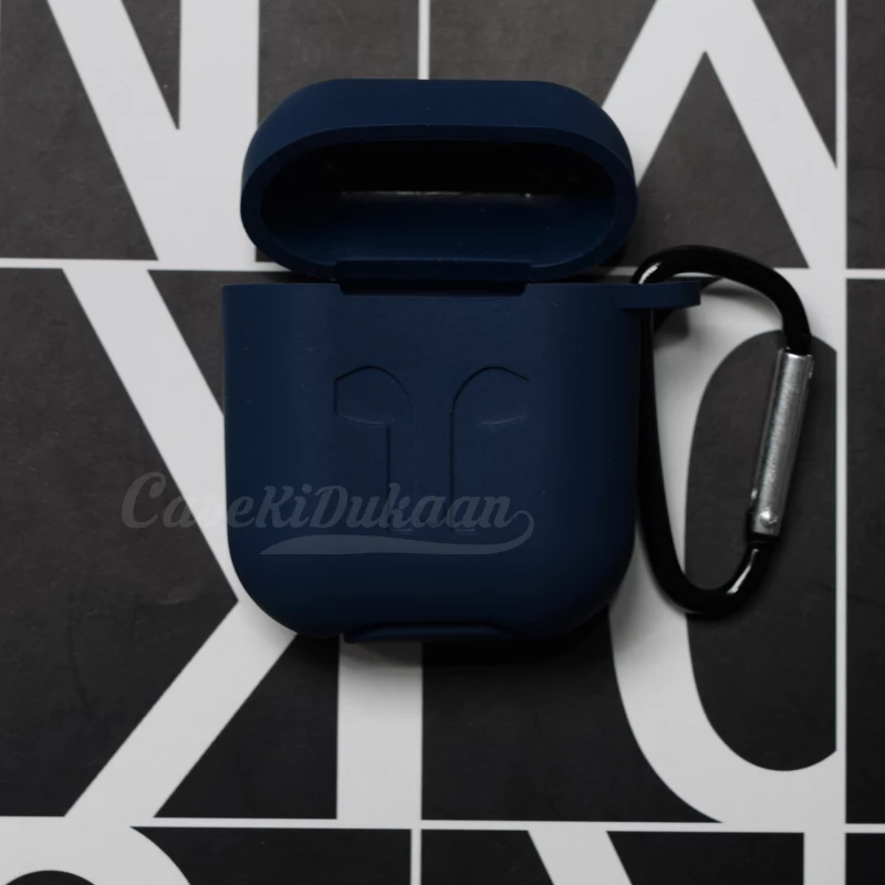 Soft Silicon Protective Carrying Case / Cover For Apple Airpods 3 Headsets -Dark Blue