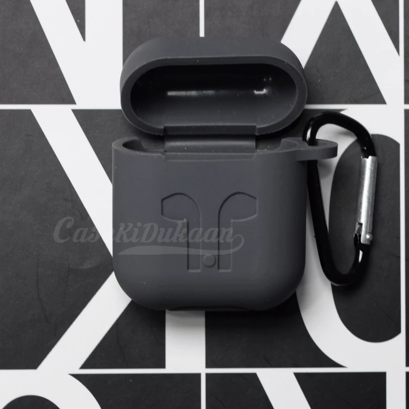 Soft Silicon Protective Carrying Case / Cover For Apple Airpods Headsets -  Gray