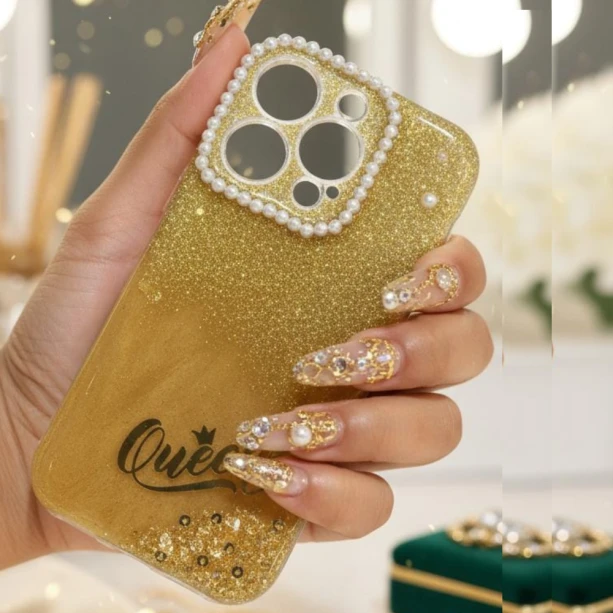 Golden Queen Resin Case for iPhone 15 Pro Max