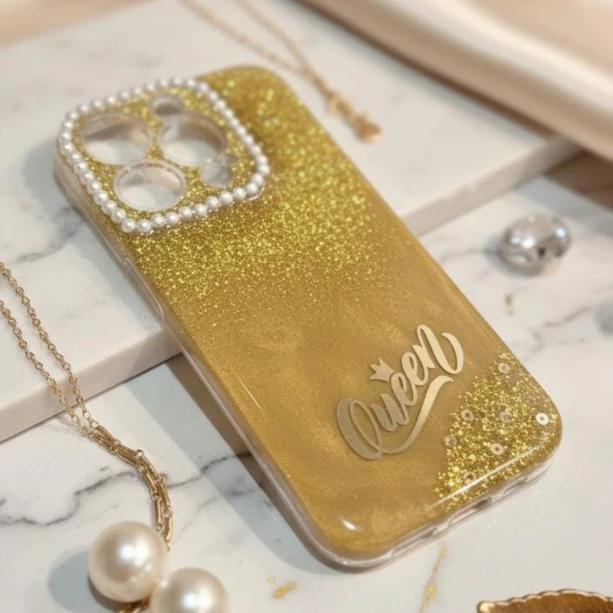 Golden Queen Resin Case for iPhone 15 Pro