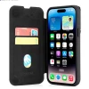 iPhone 14 Black Leather Flip Cover Case
