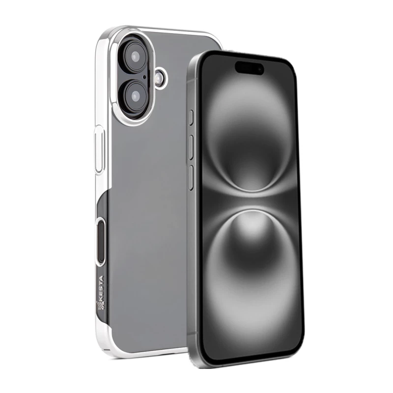 iPhone 16 Noble Silver Transparent Case – Shockproof Clear Back Cover