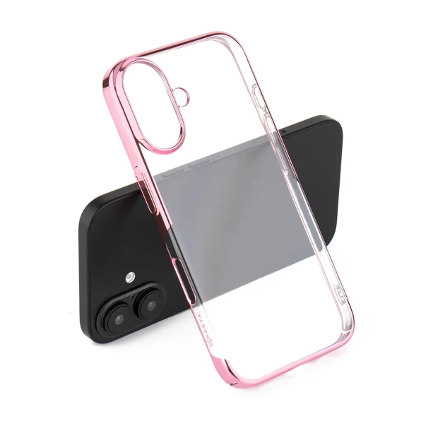 iPhone 16 Light Pink Transparent Case – Shockproof Clear Back Cover