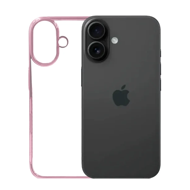 iPhone 16 Light Pink Transparent Case – Shockproof Clear Back Cover