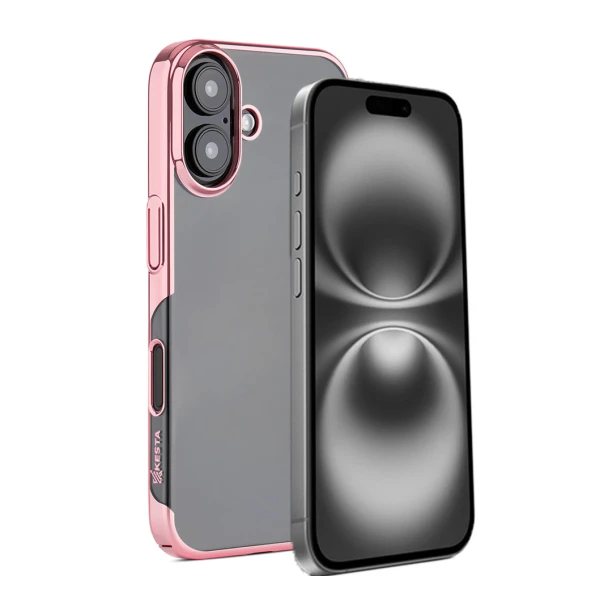 iPhone 16 Light Pink Transparent Case – Shockproof Clear Back Cover
