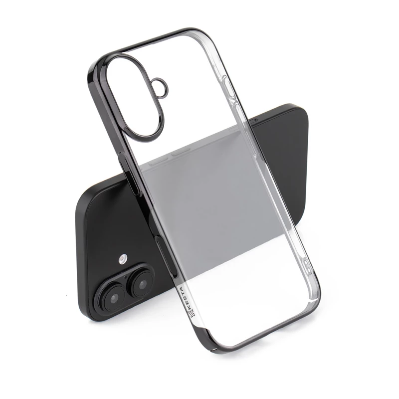 iPhone 16 Noble Black Transparent Case | Shockproof Slim Back Cover