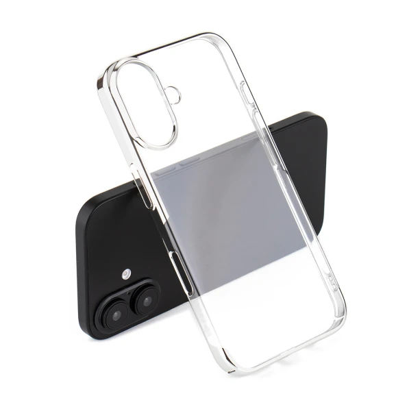 iPhone 16 Noble Silver Transparent Case – Shockproof Clear Back Cover