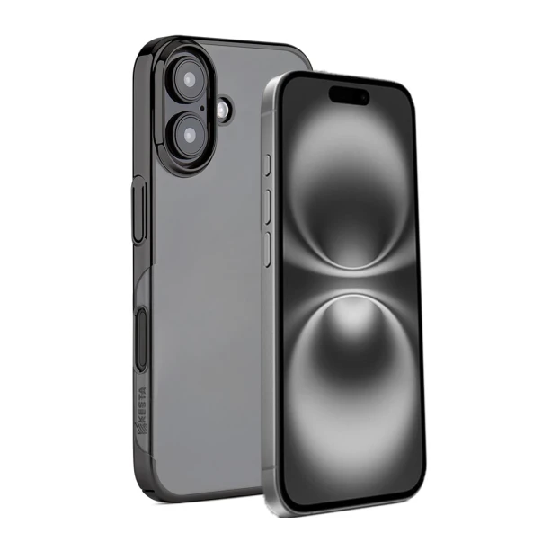 iPhone 16 Noble Black Transparent Case | Shockproof Slim Back Cover