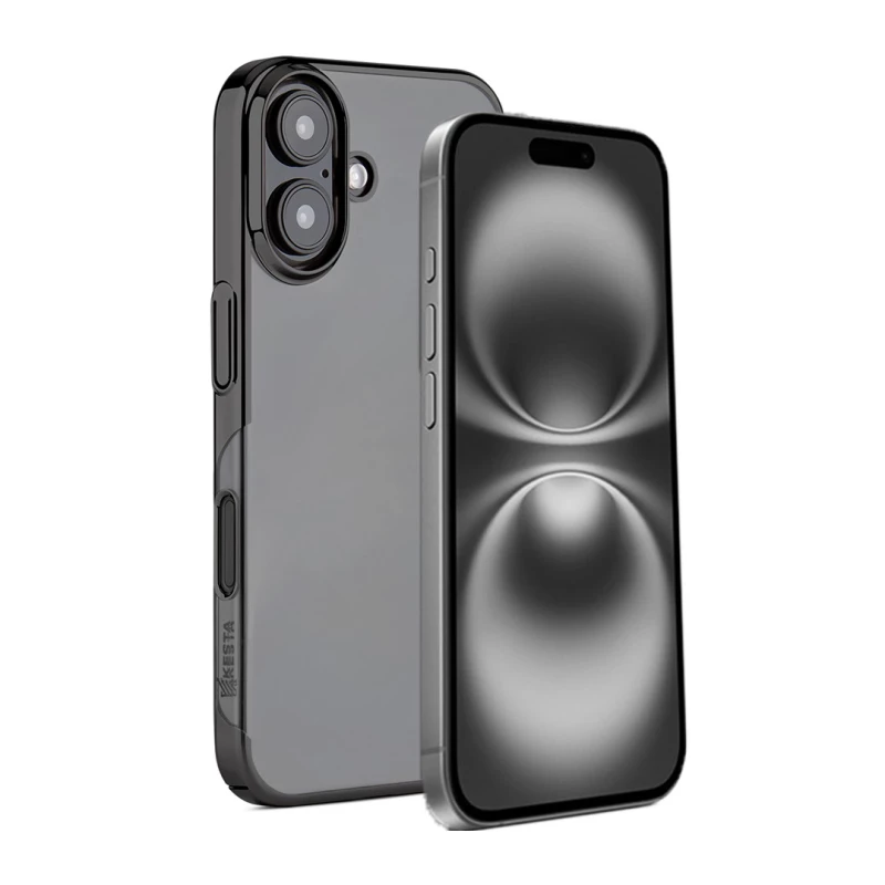 iPhone 16 Noble Black Transparent Case | Shockproof Slim Back Cover