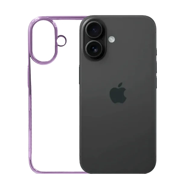 iPhone 16 Light Purple Transparent Case | Shockproof Clear Back Cover