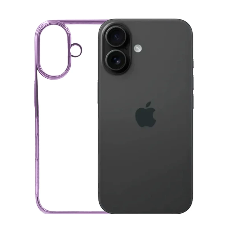 iPhone 16 Light Purple Transparent Case | Shockproof Clear Back Cover
