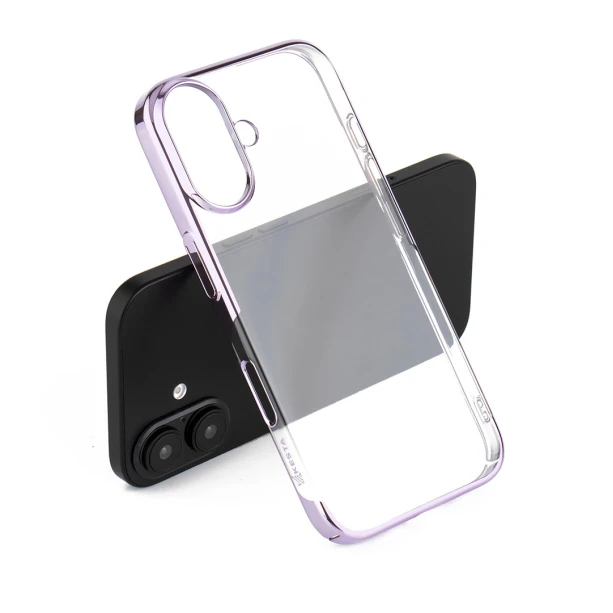 iPhone 16 Light Purple Transparent Case | Shockproof Clear Back Cover