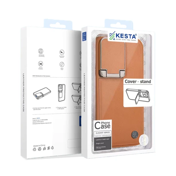 iPhone 16 Brown Leather Case – Premium Elegant Shockproof Back Cover