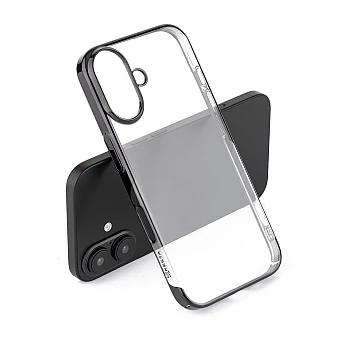 iPhone 16 Plus Noble Black Transparent Case | Shockproof Clear Back Cover
