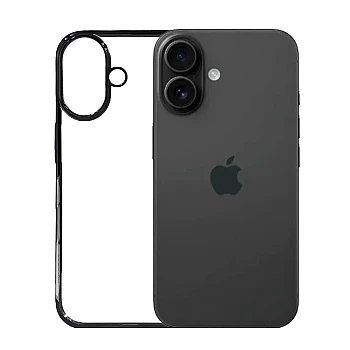iPhone 16 Plus Noble Black Transparent Case | Shockproof Clear Back Cover