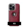 Red Leather Case With Chrome Electroplating For iPhone 12 / 12 Pro