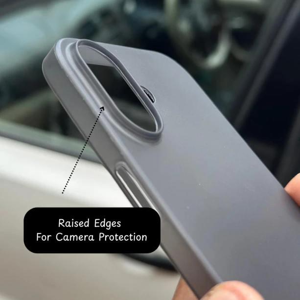Ultra Thin Semi Transparent Case for iPhone 17 – Black | Sleek & Minimal Cover
