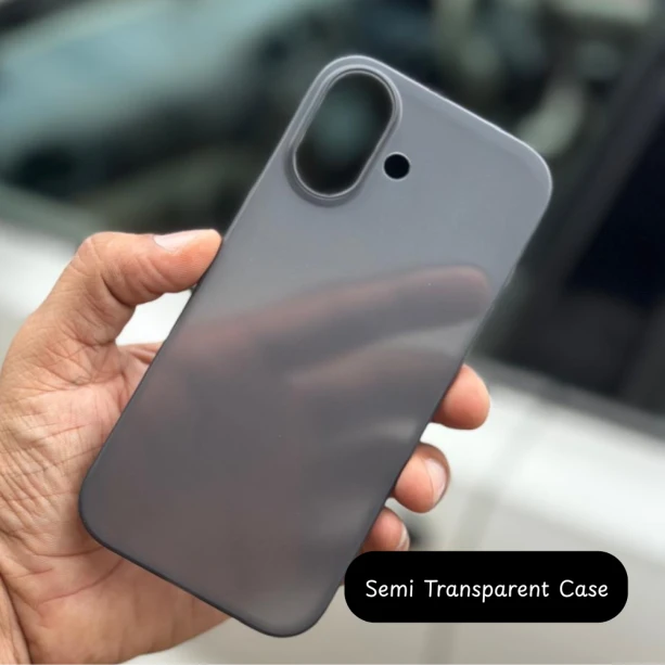 Ultra Thin Semi Transparent Case for iPhone 17 – Black | Sleek & Minimal Cover