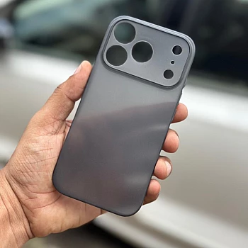 Ultra Thin Semi Transparent Case for iPhone 17 Pro – Black | Sleek & Minimal Cover