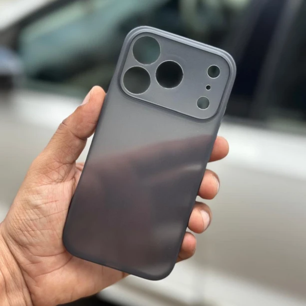 Ultra Thin Semi Transparent Case for iPhone 17 Pro – Black | Sleek & Minimal Cover